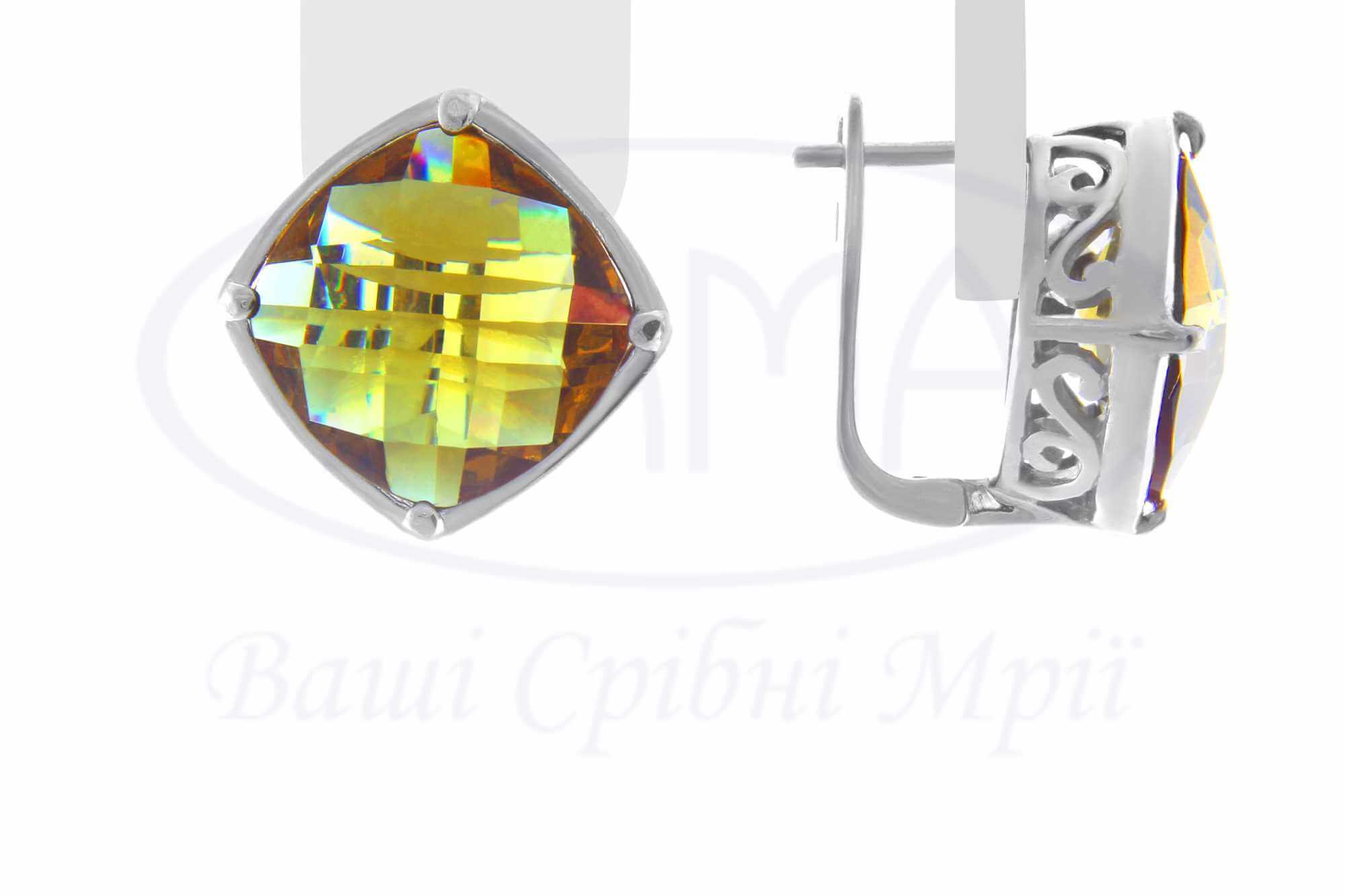 Срібні сережки з Султанітом