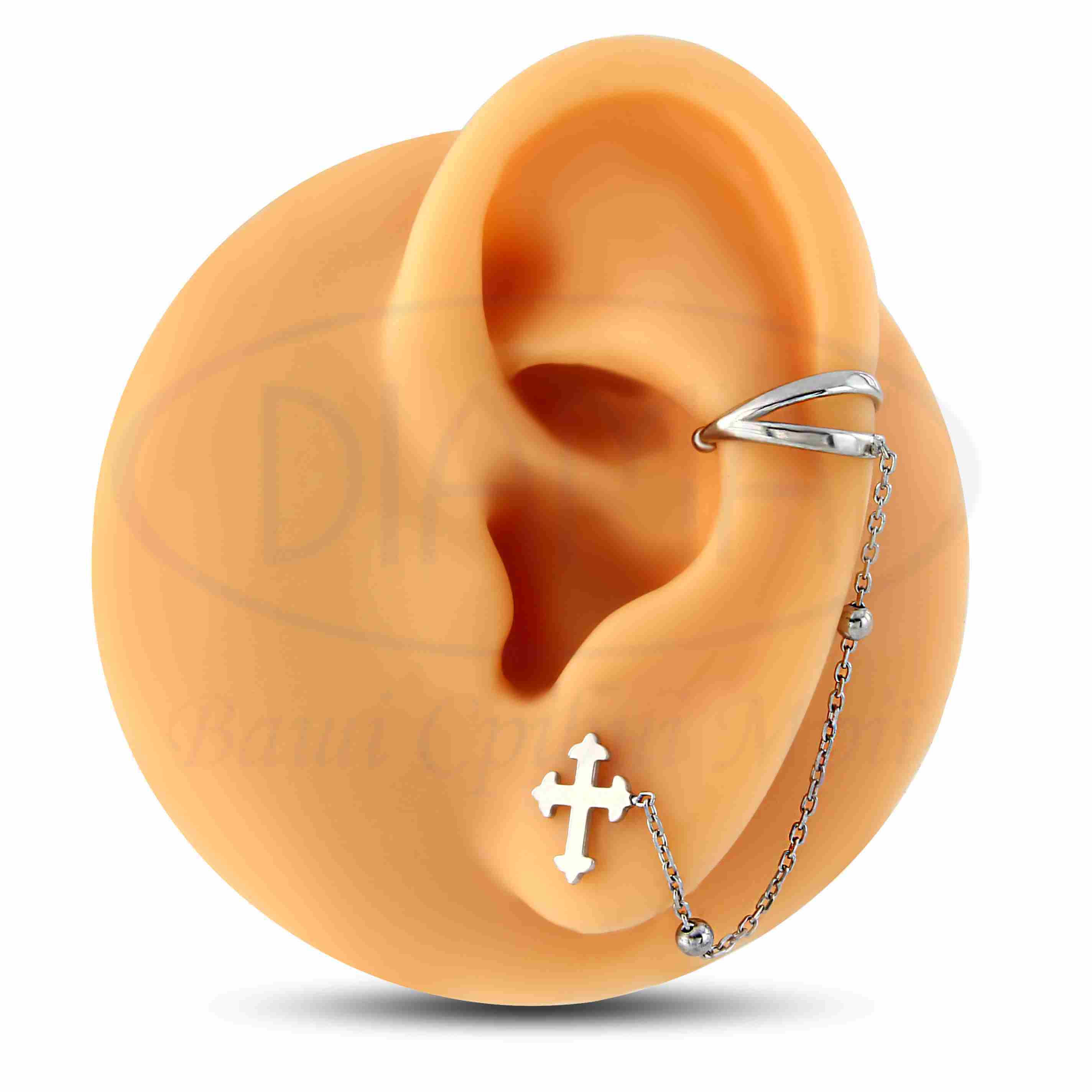 Сережка срібна "Хрестик"