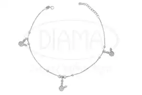 Срібний браслет на ногу "Кролик"