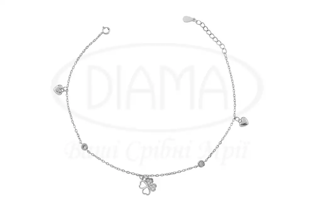 Срібний браслет на ногу фото 1