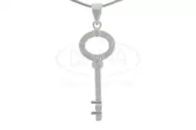 Срібна підвіска ключик з Цирконом