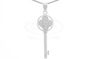 Срібна підвіска ключик з Цирконом