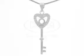 Срібна підвіска ключик з Цирконом