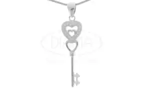 Срібна підвіска ключик з Цирконом