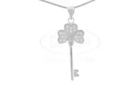 Срібна підвіска ключик з Цирконом