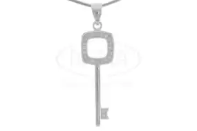 Срібна підвіска ключик з Цирконом