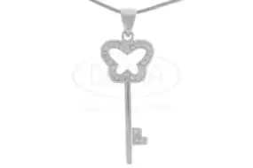 Срібна підвіска ключик з Цирконом