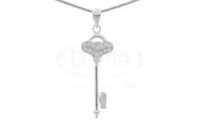 Срібна підвіска ключик з Цирконом