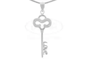 Срібна підвіска ключик з Цирконом