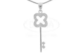 Срібна підвіска ключик з Цирконом