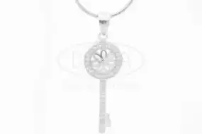 Срібна підвіска ключик з Цирконом
