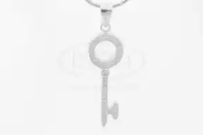 Срібна підвіска ключик з Цирконом