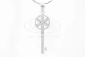 Срібна підвіска ключик з Цирконом