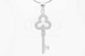 Срібна підвіска ключик з Цирконом