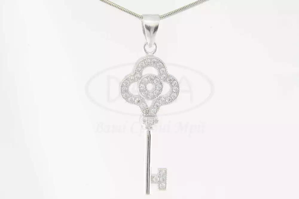 Сріюна підвіска ключик з Цирконом фото 1