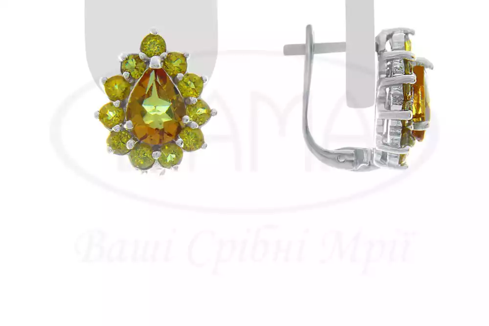 Срібні сережки з Султанітом фото 1