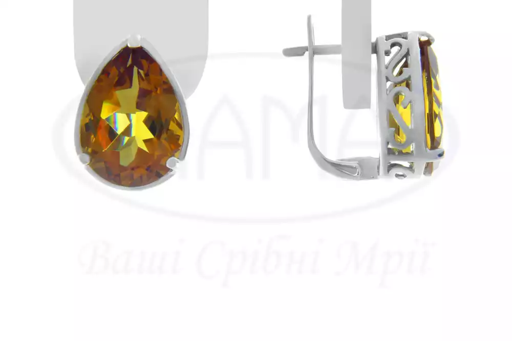 Срібні сережки з Султанітом фото 1