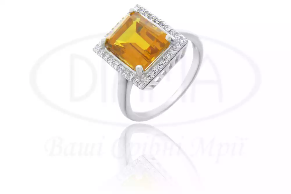 Срібна каблучка з Султанітом та Цирконом фото 1