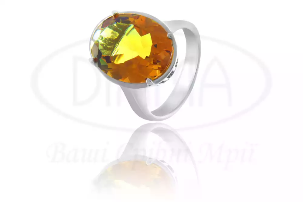 Каблучка срібна з Султанітом фото 1