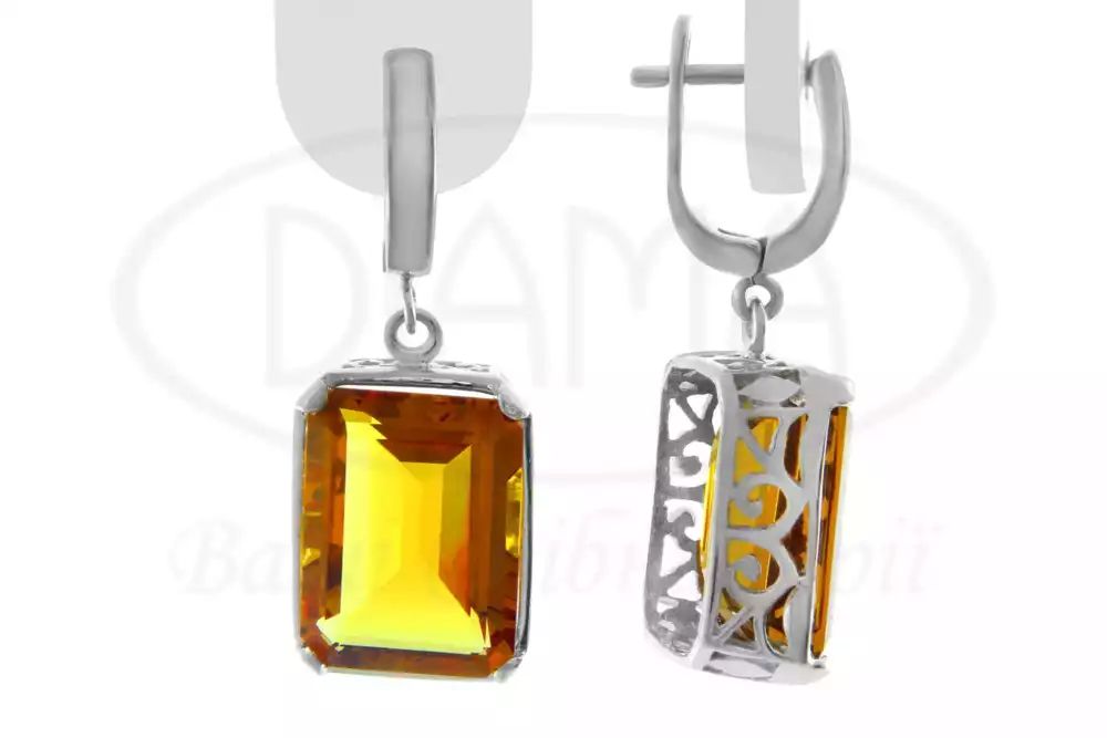 Сережки срібні з Султанітом фото 1