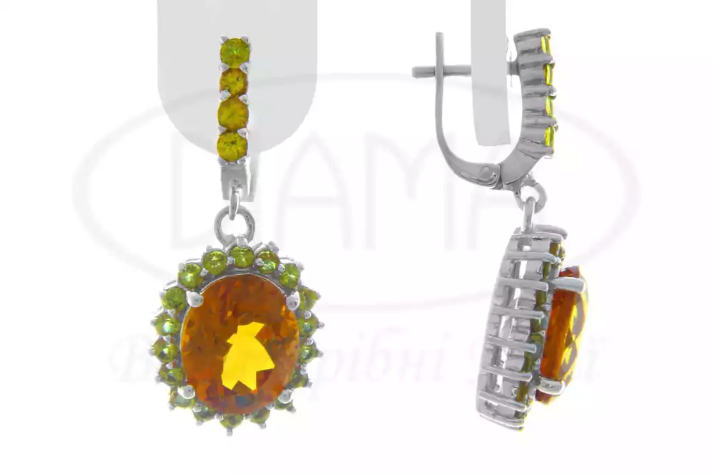 Срібні сережки з Султанітом фото 1