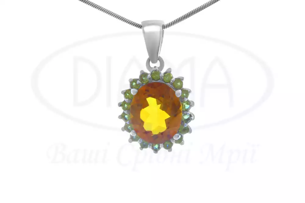 Срібна підвіска з Султанітом фото 1