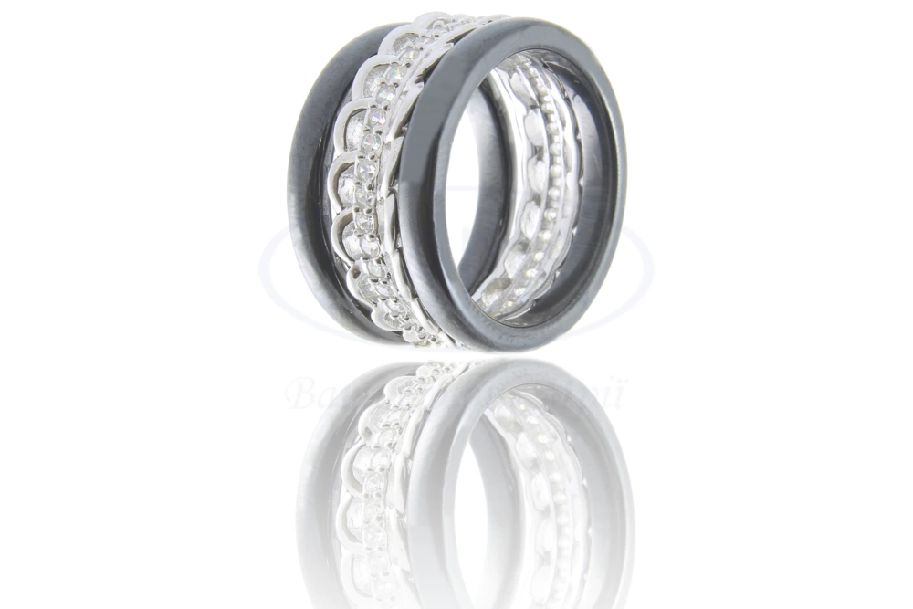 Срібна каблучка з керамікою фото 1