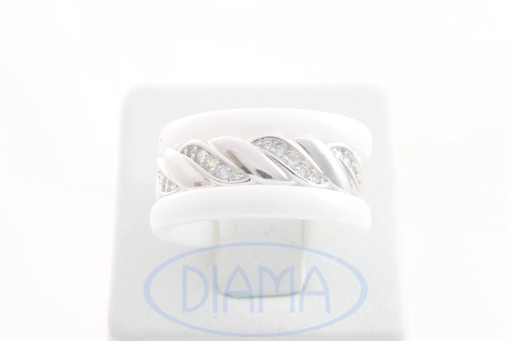 Срібна каблучка з керамікою фото 1