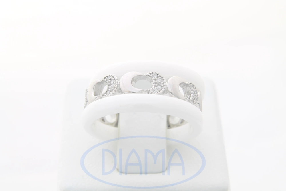 Срібна каблучка з керамікою фото 1