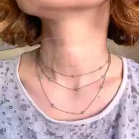 Срібне кольє з Цирконом