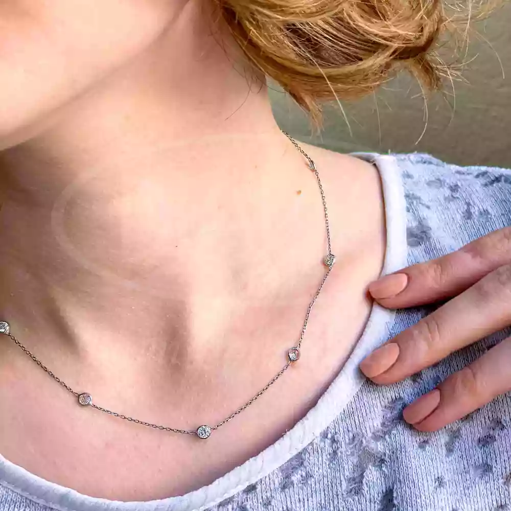 Срібне кольє з Цирконом фото 3