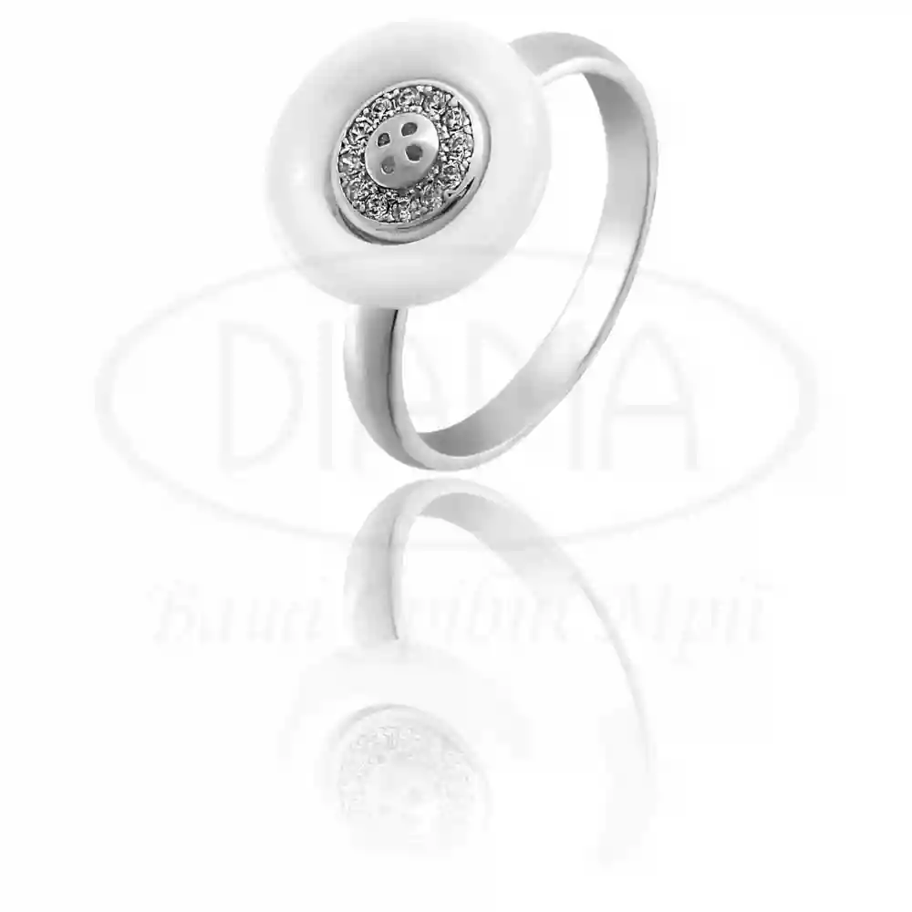 Срібна каблучка з керамікою фото 1