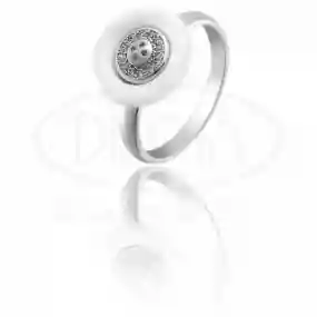 Срібна каблучка з керамікою