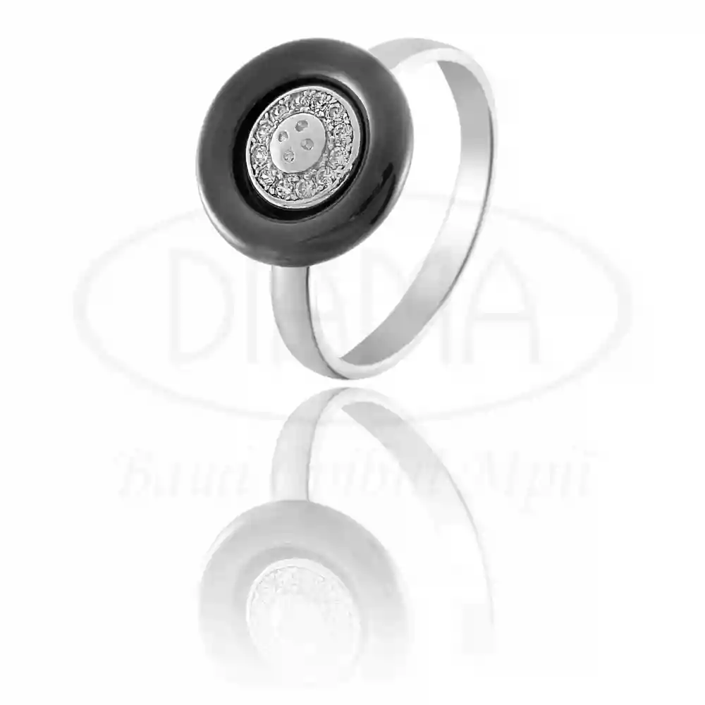 Срібна керамічна каблучка фото 1