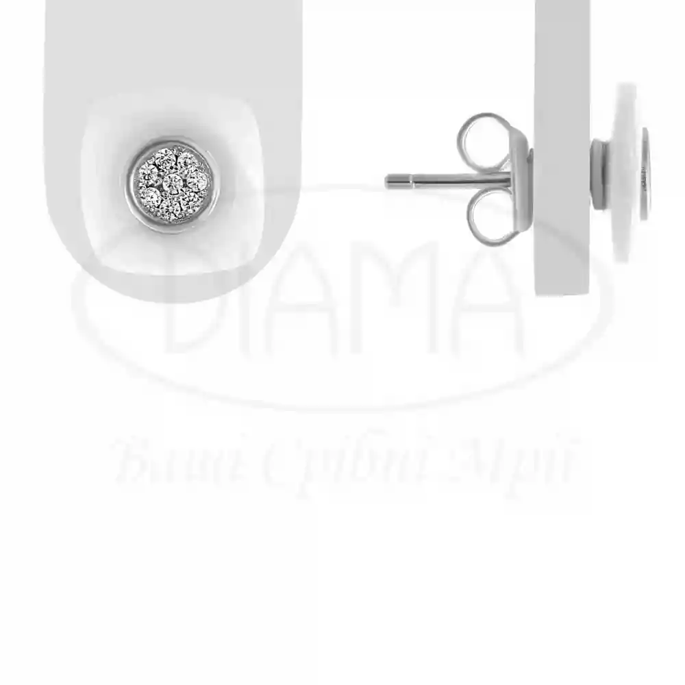 Срібні сережки з Керамікою та Цирконом фото 1