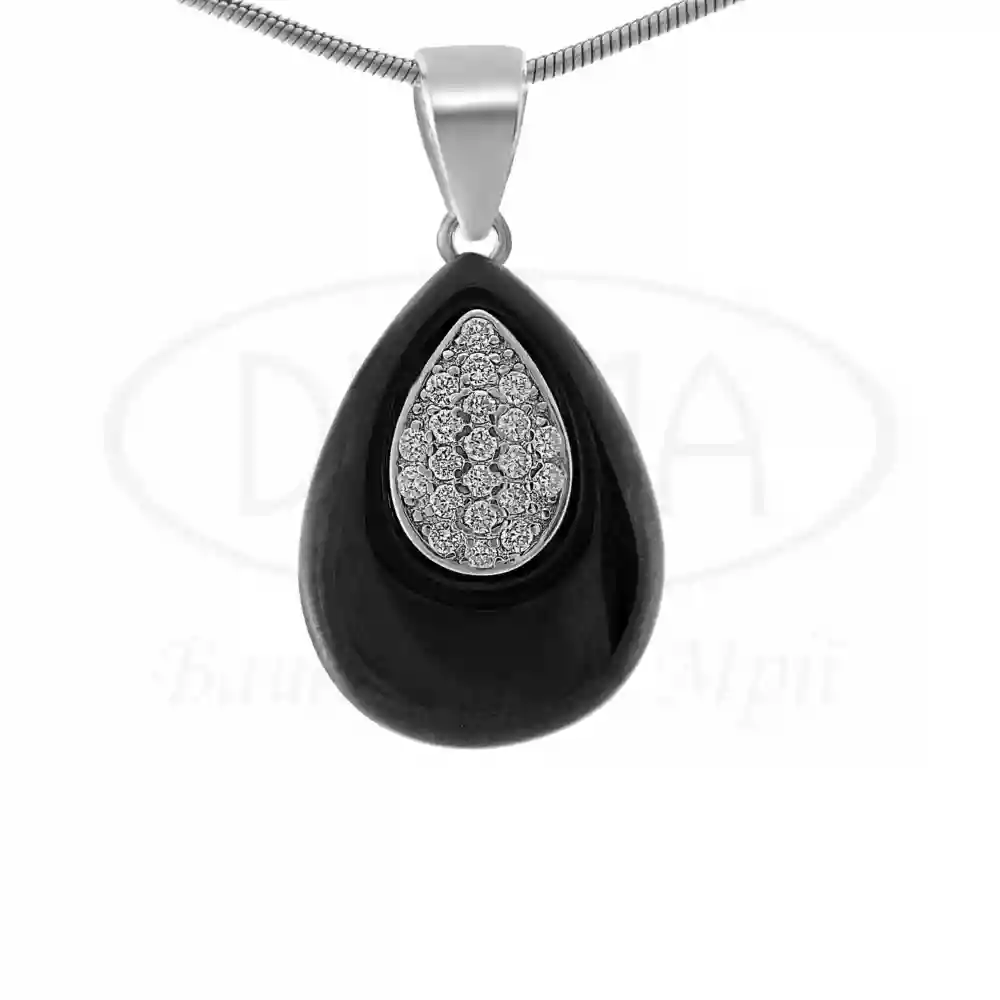 Срібна підвіска з Керамікою та Цирконом фото 1