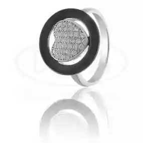 Срібна каблучка з Керамікою та Цирконом