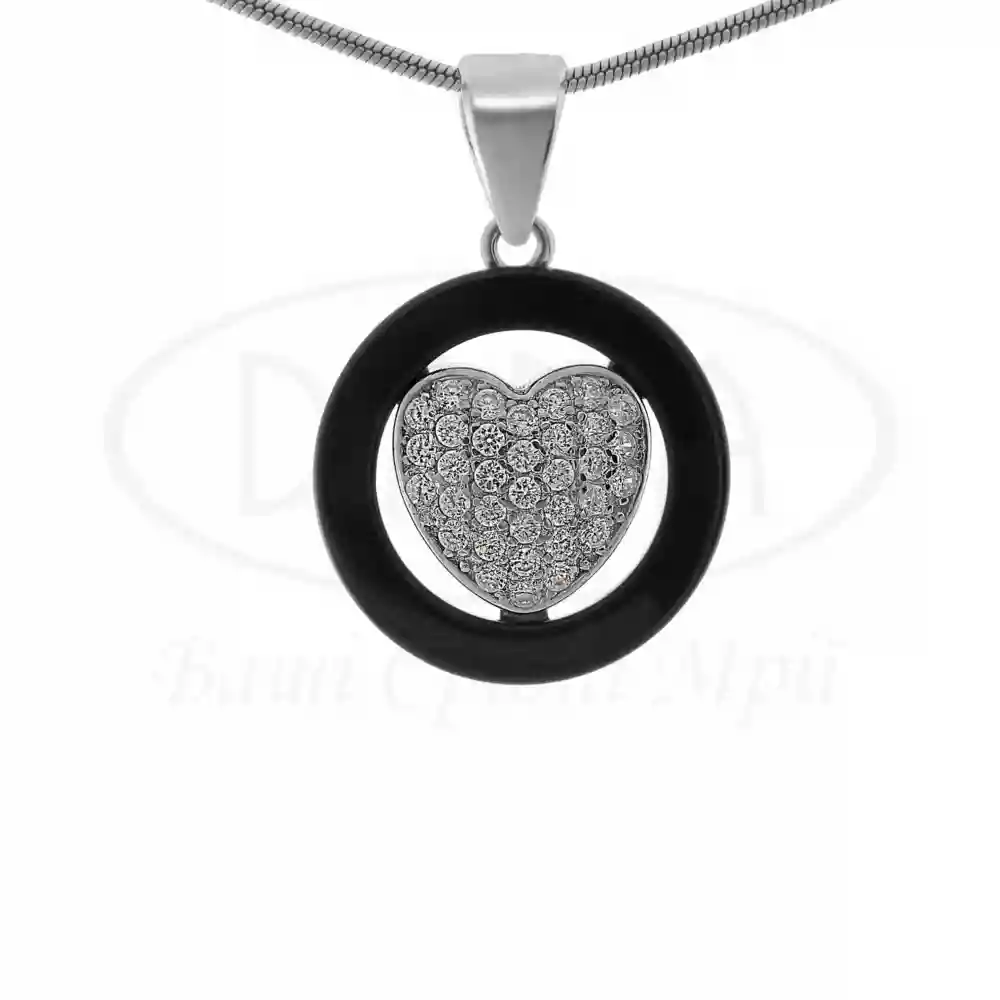 Срібна підвіска з Керамікою та Цирконом фото 1