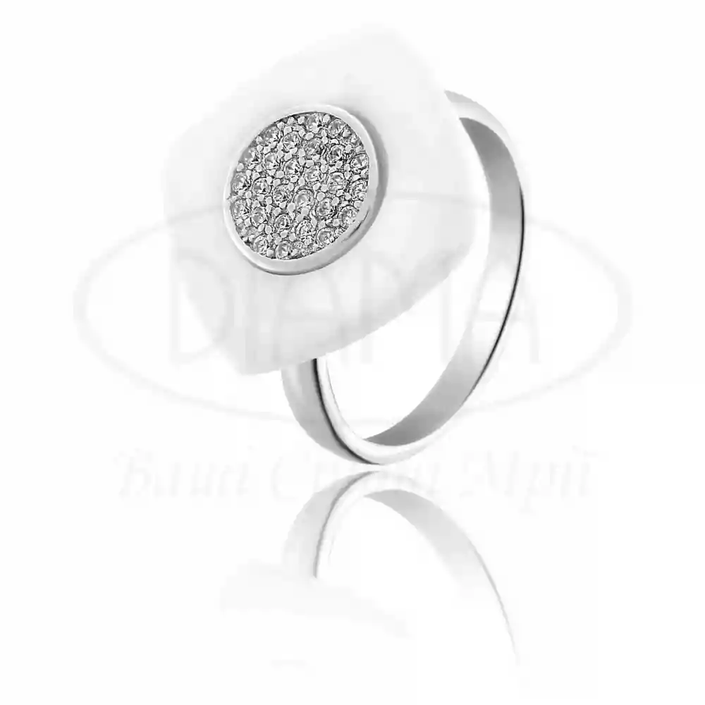 Срібна каблучка з Керамікою та Цирконом фото 1