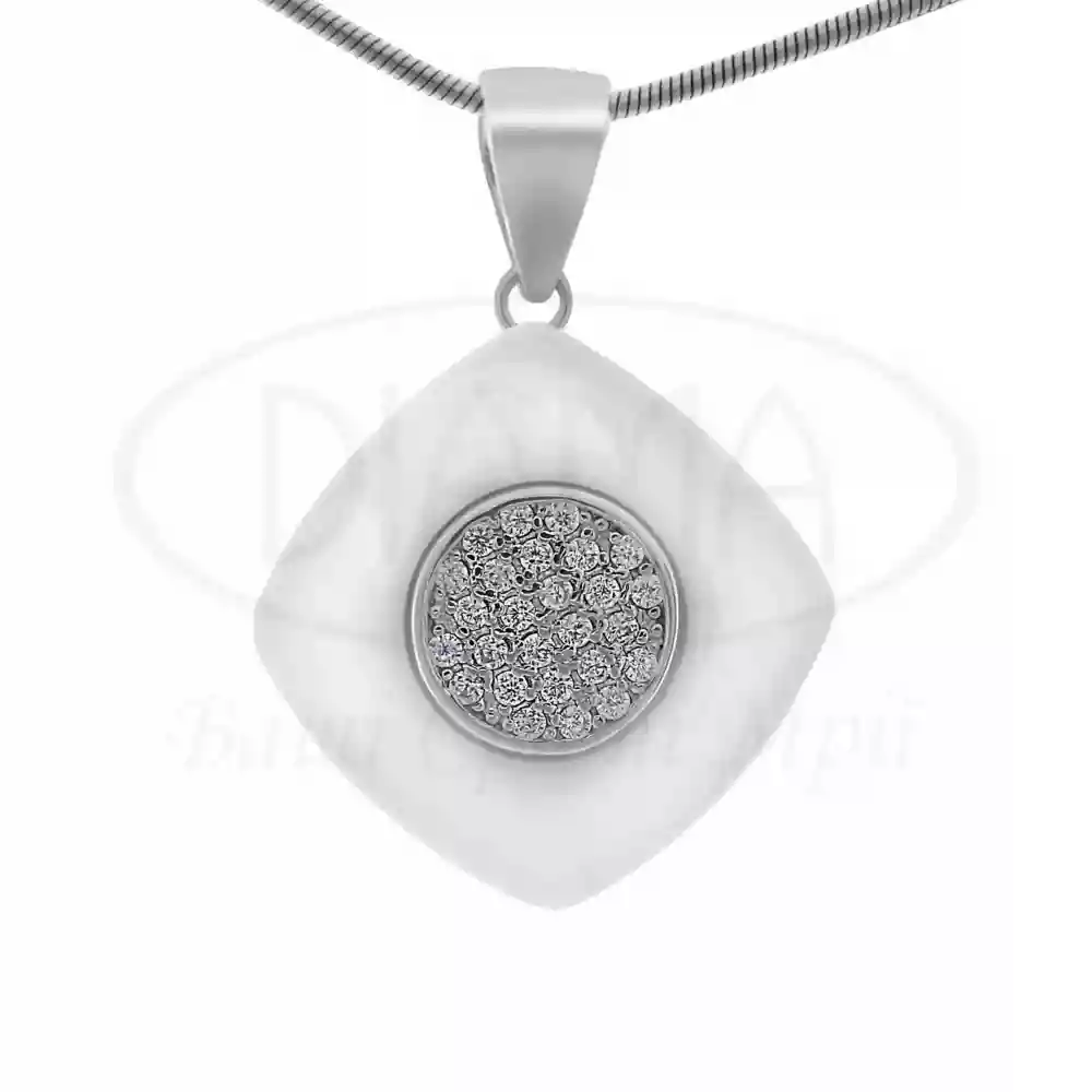 Срібна підвіска з Керамікою та Цирконом фото 1