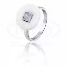 Срібна каблучка з Керамікою та Цирконом