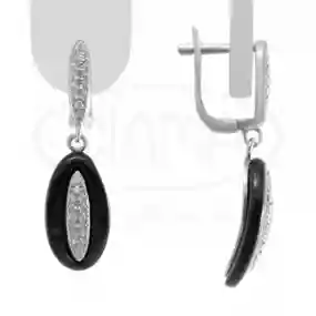 Срібні сережки з Керамікою та Цирконом