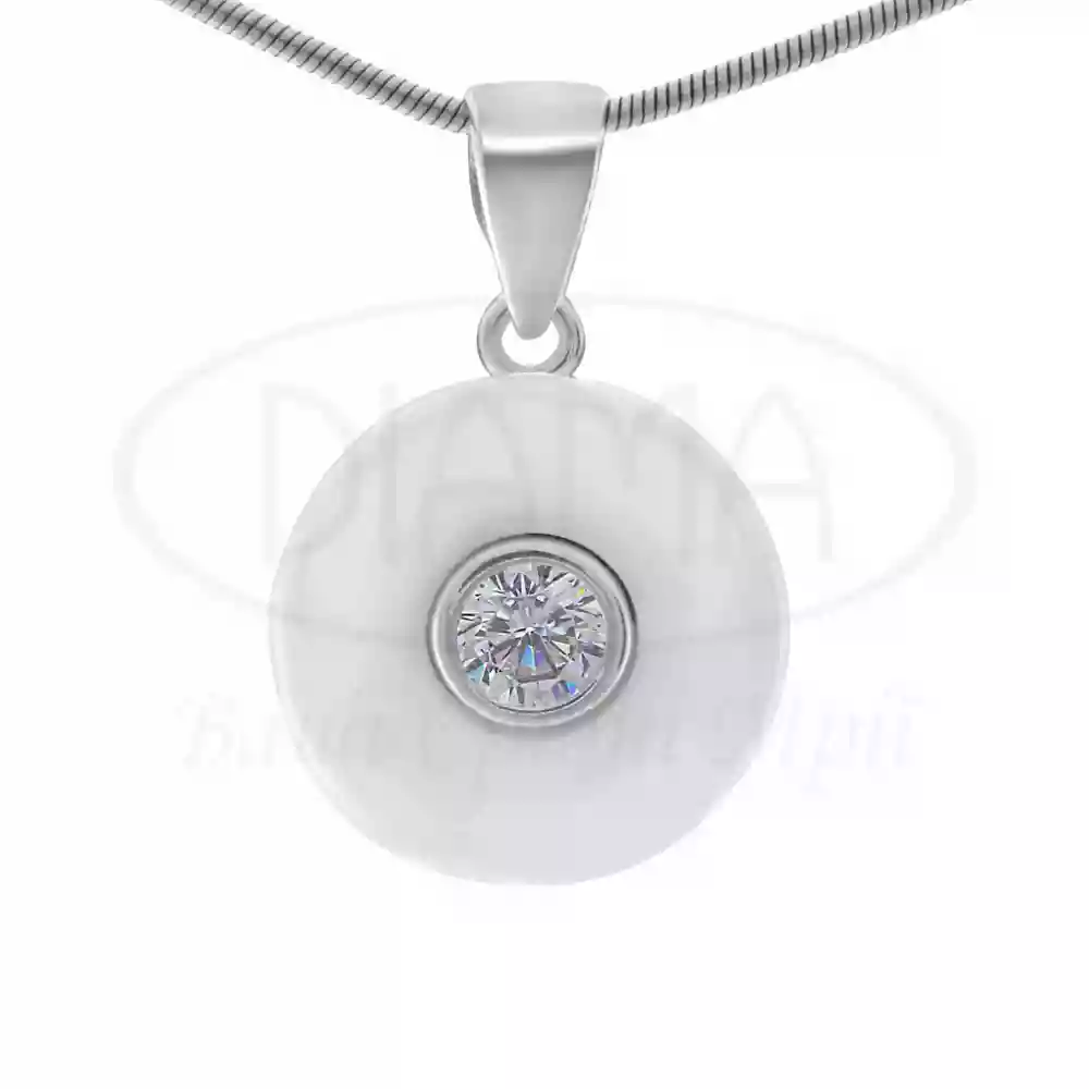 Срібна підвіска з Керамікою та Цирконом фото 1