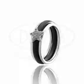 Срібна каблучка з Керамікою та Цирконом