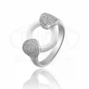 Срібна каблучка з Керамікою та Цирконом