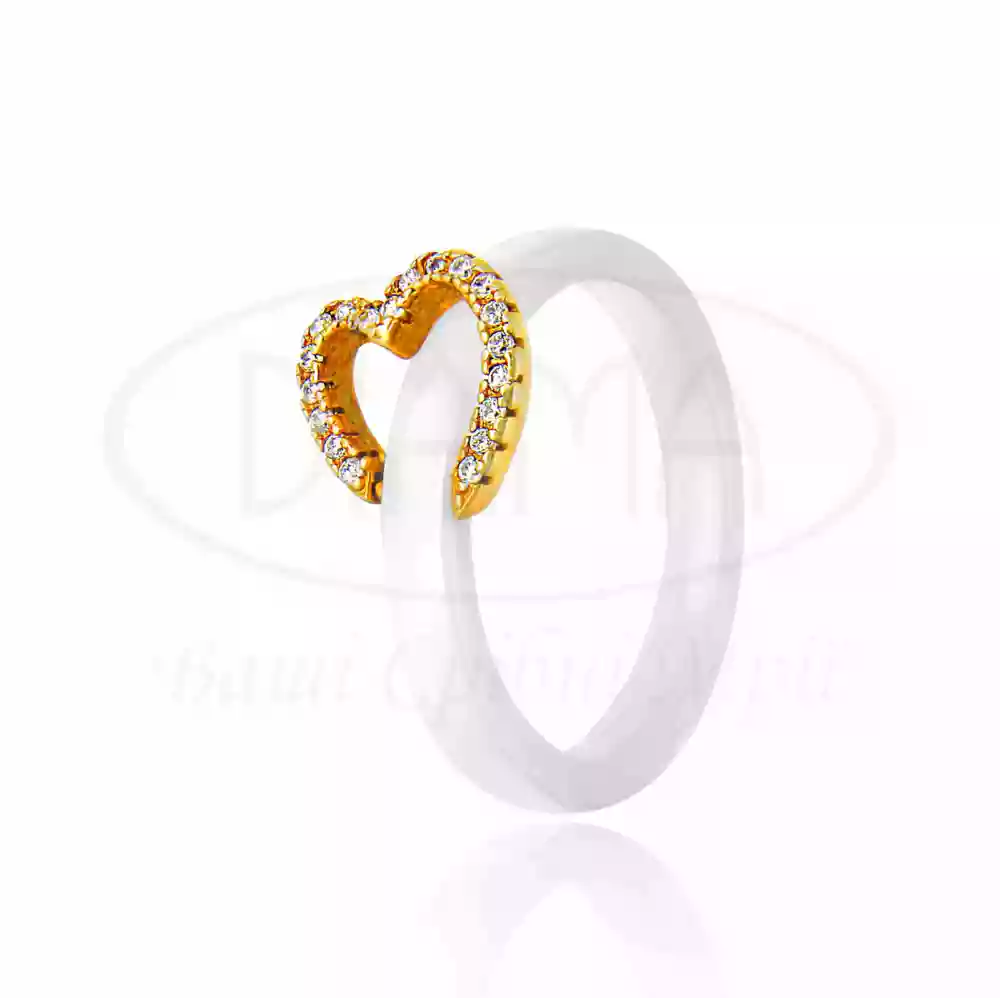 Керамічна каблучка з серцем фото 1