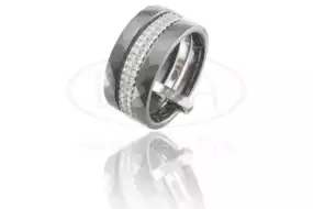 Керамічна каблучка зі сріблом