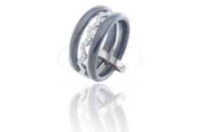 Керамічна каблучка зі сріблом