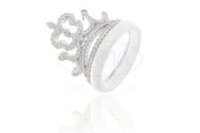 Каблучка керамічна з срібною короною