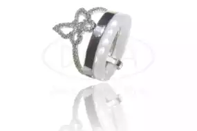 Каблучка срібна з Керамікою та Цирконом